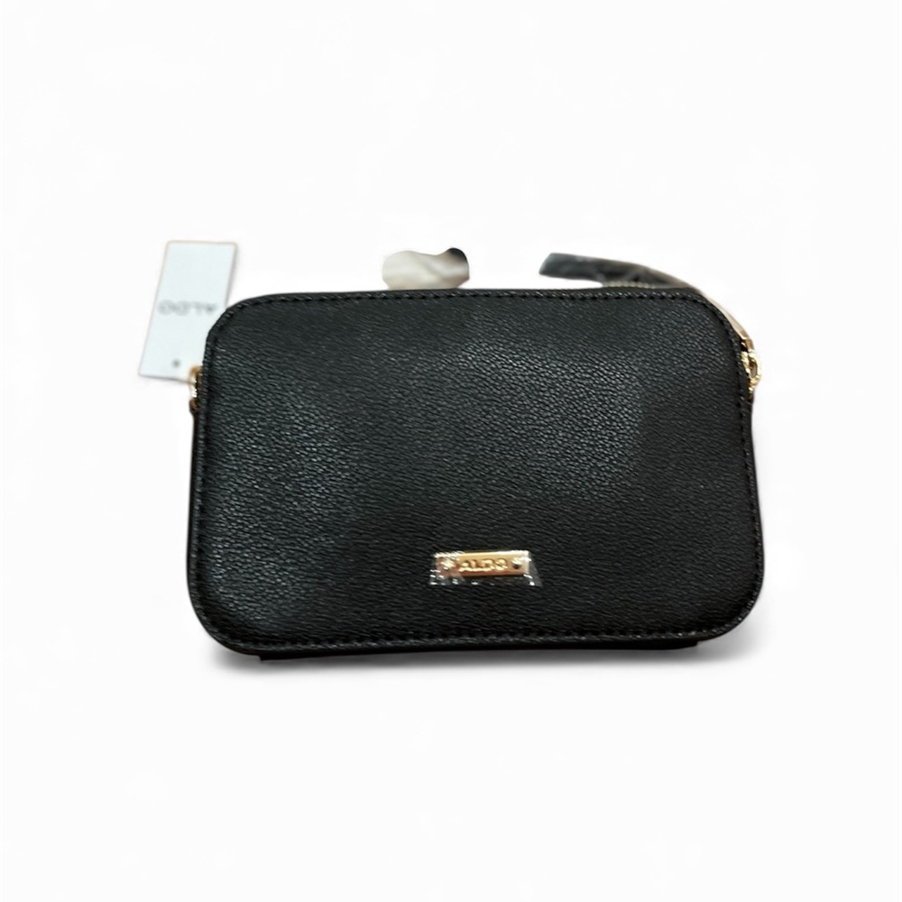 ALDO Black Clutch or chain  with Gold Accents